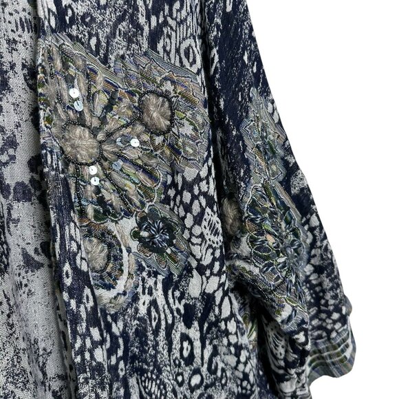 Soft Surroundings Kimono S/M Emory Cardi Embroidered Cardigan Poncho Topper NEW - Picture 6 of 14